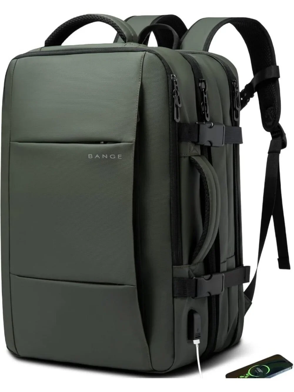 Expandable 35L Travel Backpack - Waterproof Carry-On, Gym & Laptop Daypack